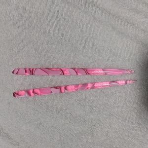 Pink Acrylic Eaduard Hair Sticks Set Gently Used: Great for long and thick hair